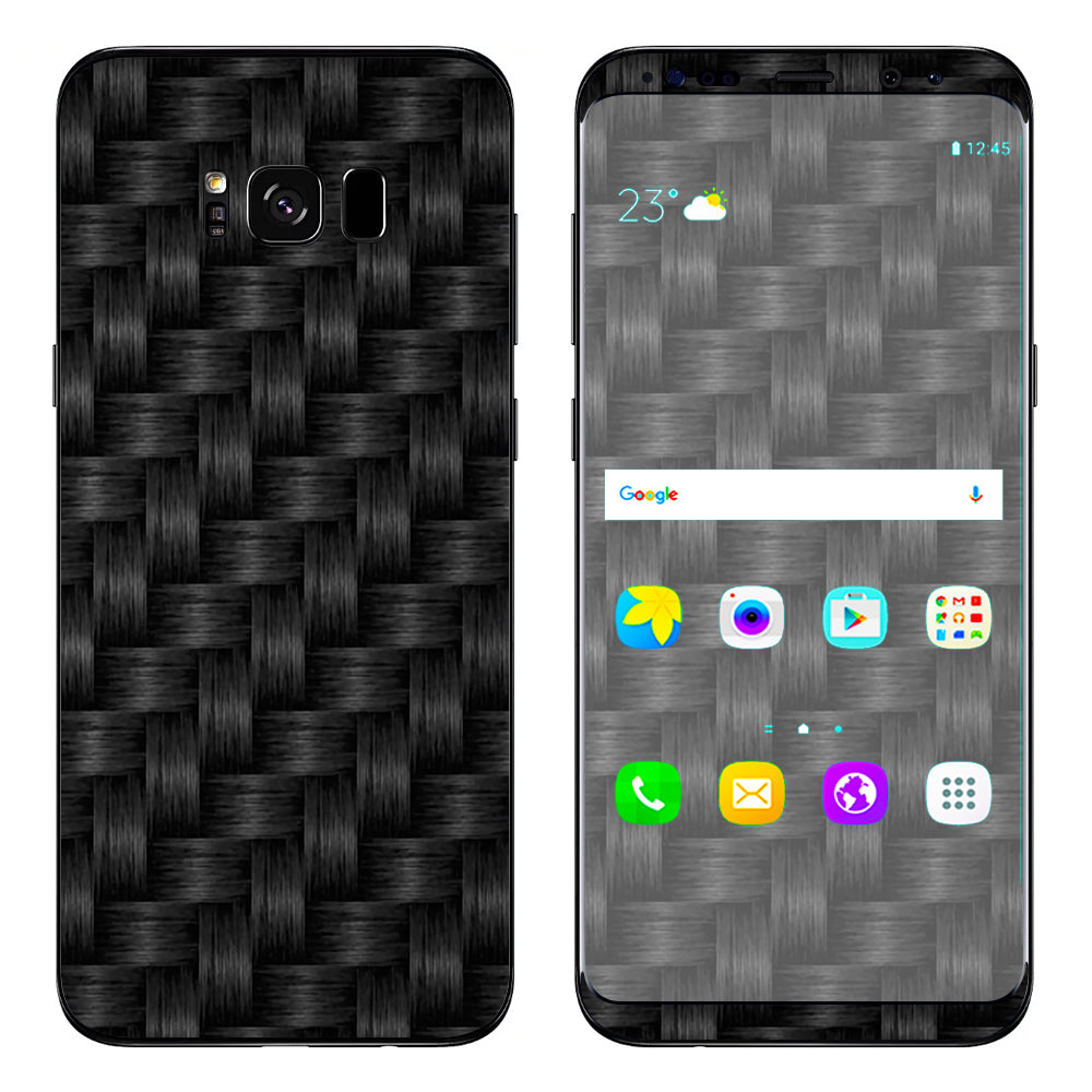  Black Grey Carbon Fiber Weave Samsung Galaxy S8 Skin