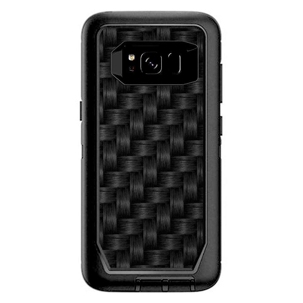  Black Grey Carbon Fiber Weave Otterbox Defender Samsung Galaxy S8 Skin
