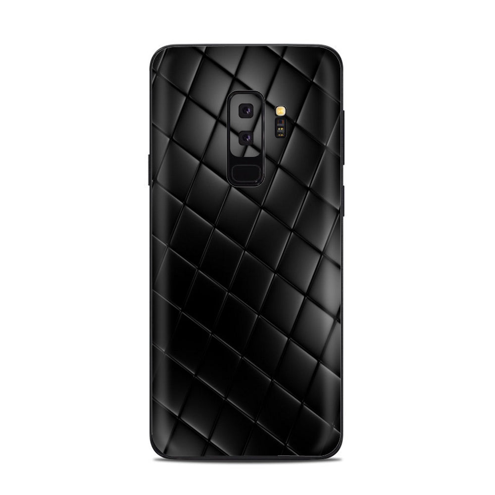  Black Leather Chesterfield Samsung Galaxy S9 Plus Skin