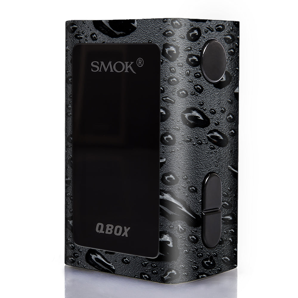 Rain Drops On Black Metal Smok Q-Box Skin