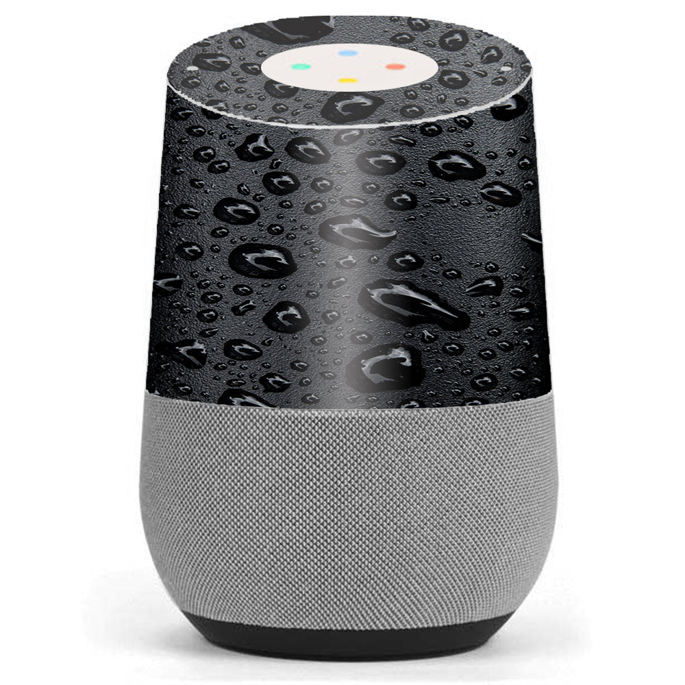  Rain Drops On Black Metal Google Home Skin
