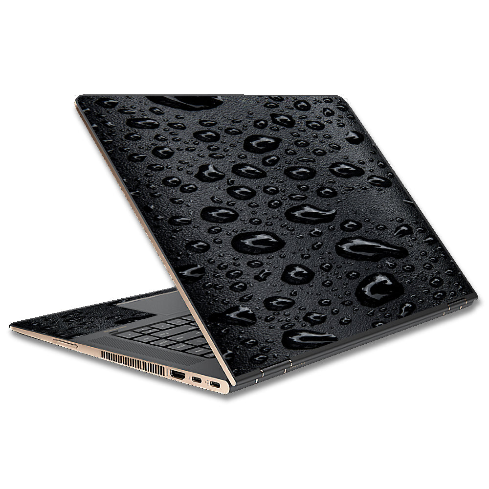  Rain Drops On Black Metal HP Spectre x360 13t Skin
