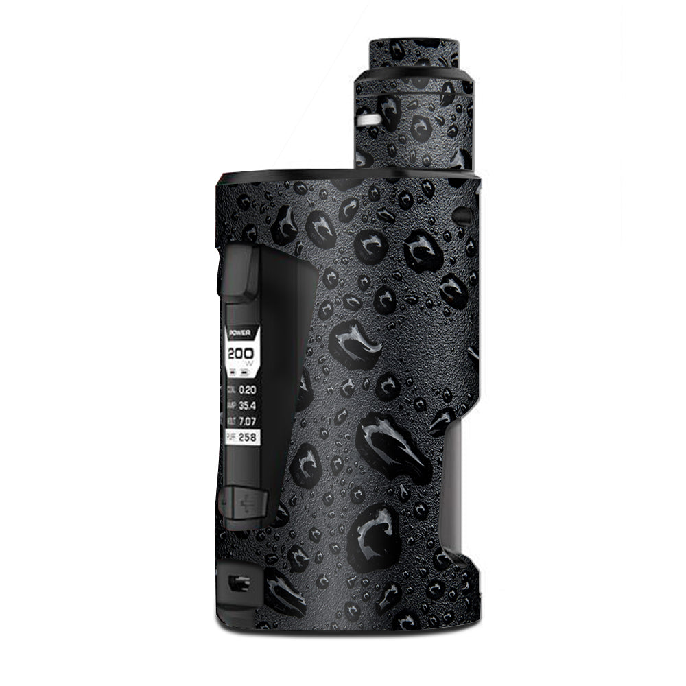  Rain Drops On Black Metal G Box Squonk Geek Vape Skin