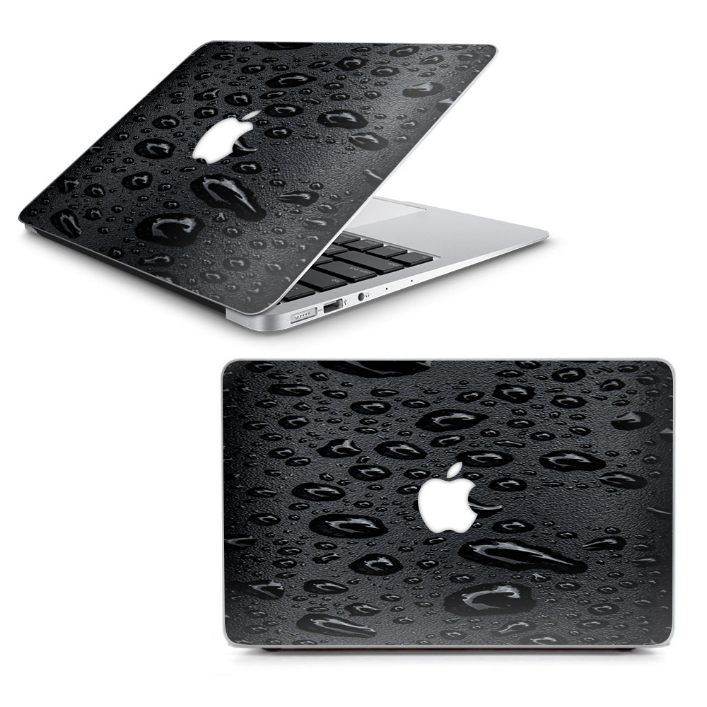  Rain Drops On Black Metal Macbook Air 11" A1370 A1465 Skin