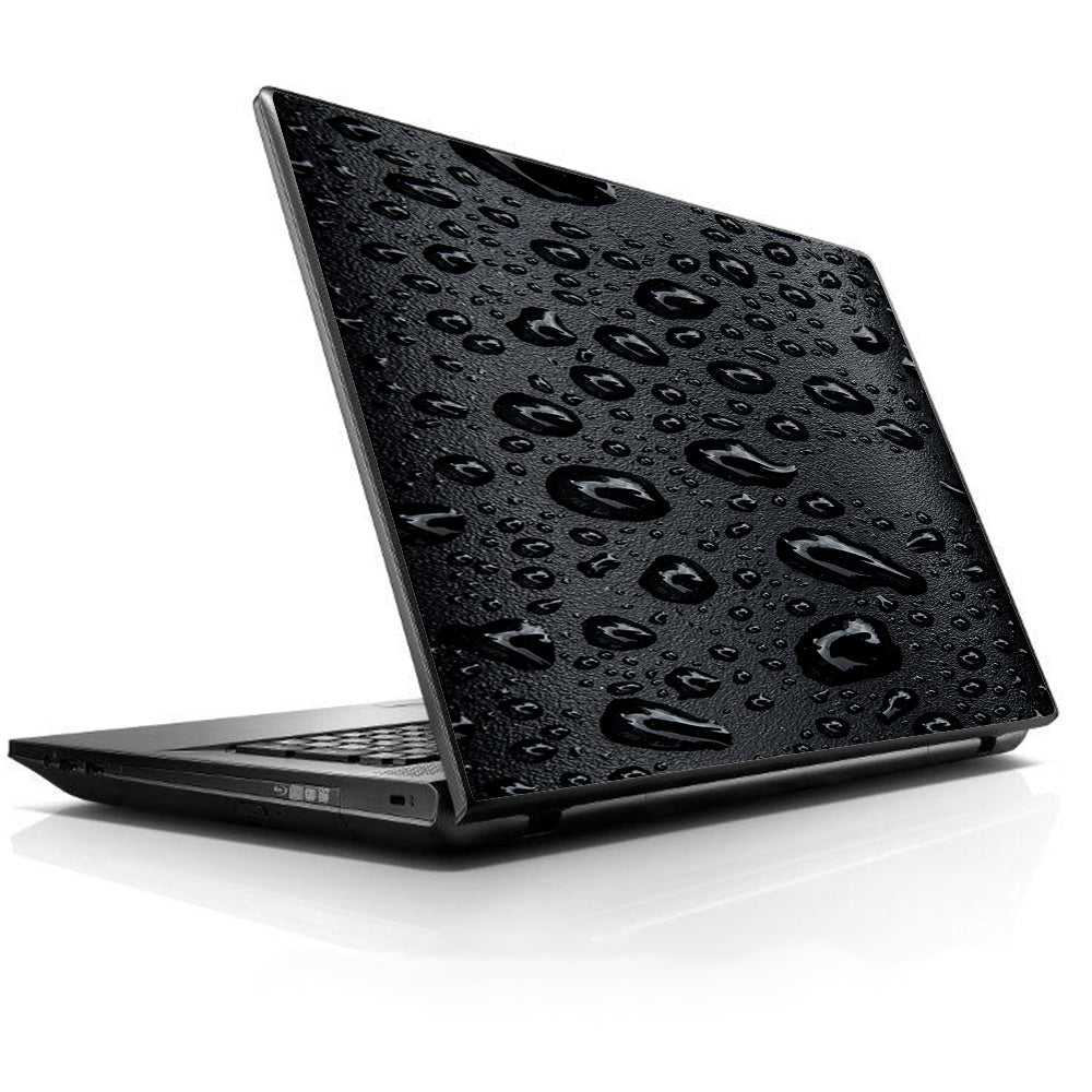  Rain Drops On Black Metal Universal 13 to 16 inch wide laptop Skin