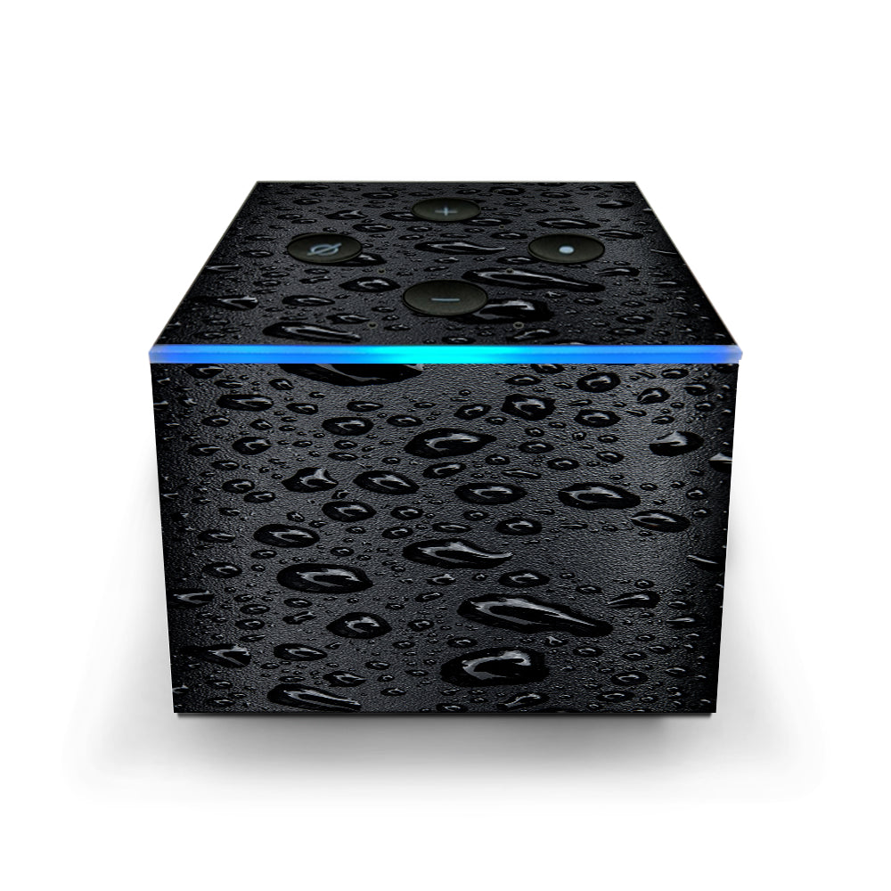  Rain Drops On Black Metal Amazon Fire TV Cube Skin