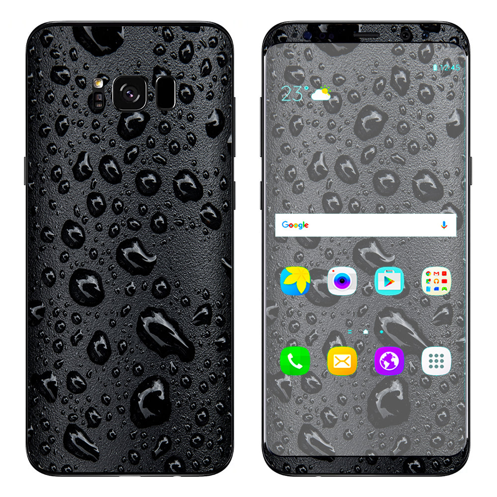  Rain Drops On Black Metal Samsung Galaxy S8 Skin