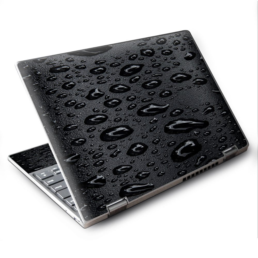  Rain Drops On Black Metal Lenovo Yoga 710 11.6" Skin