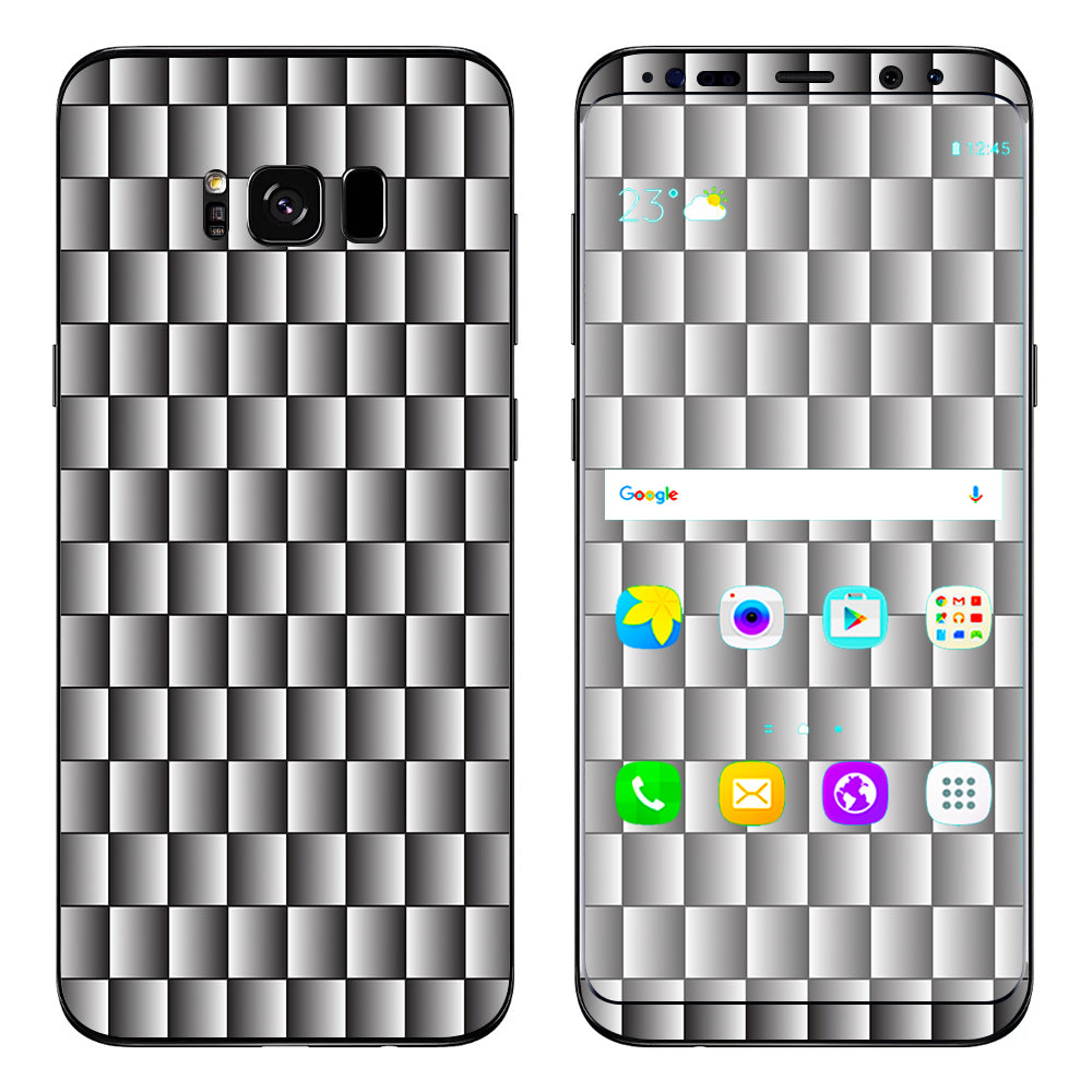  White Grey Carbon Fiber Look Samsung Galaxy S8 Skin