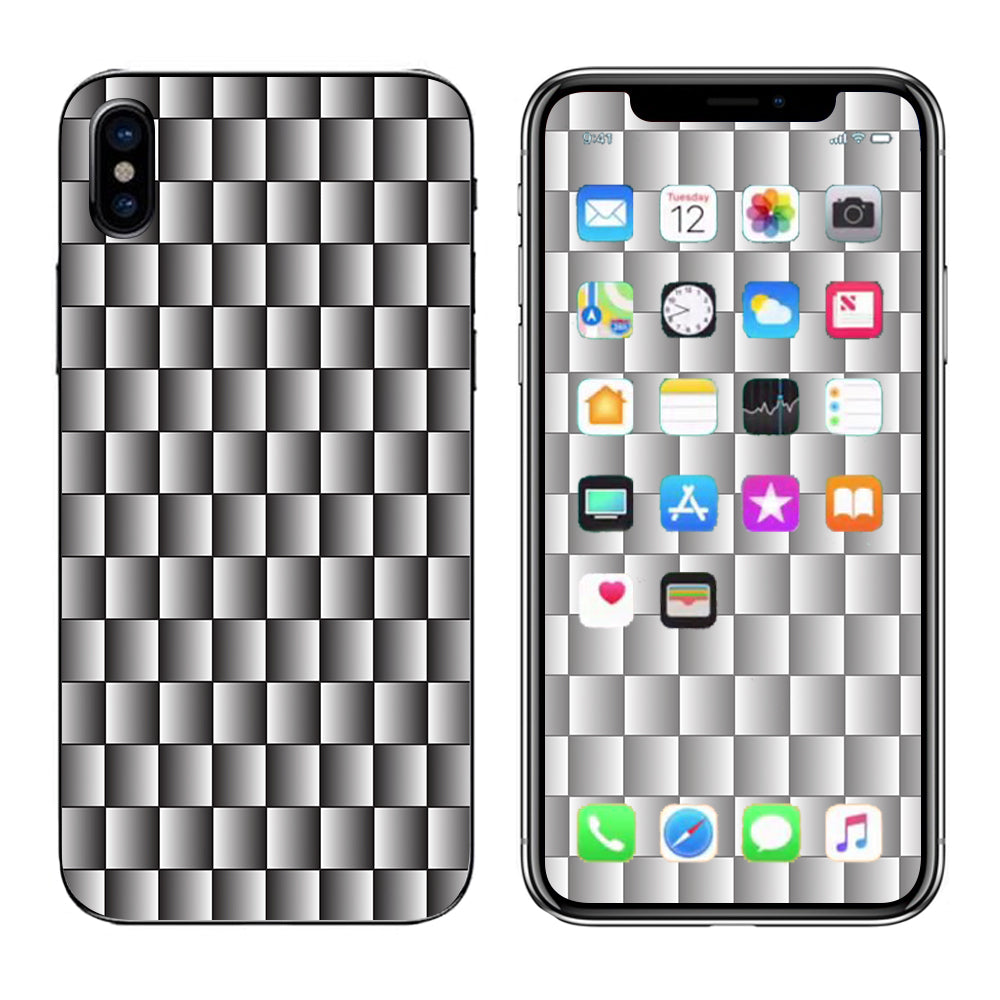  White Grey Carbon Fiber Look Apple iPhone X Skin