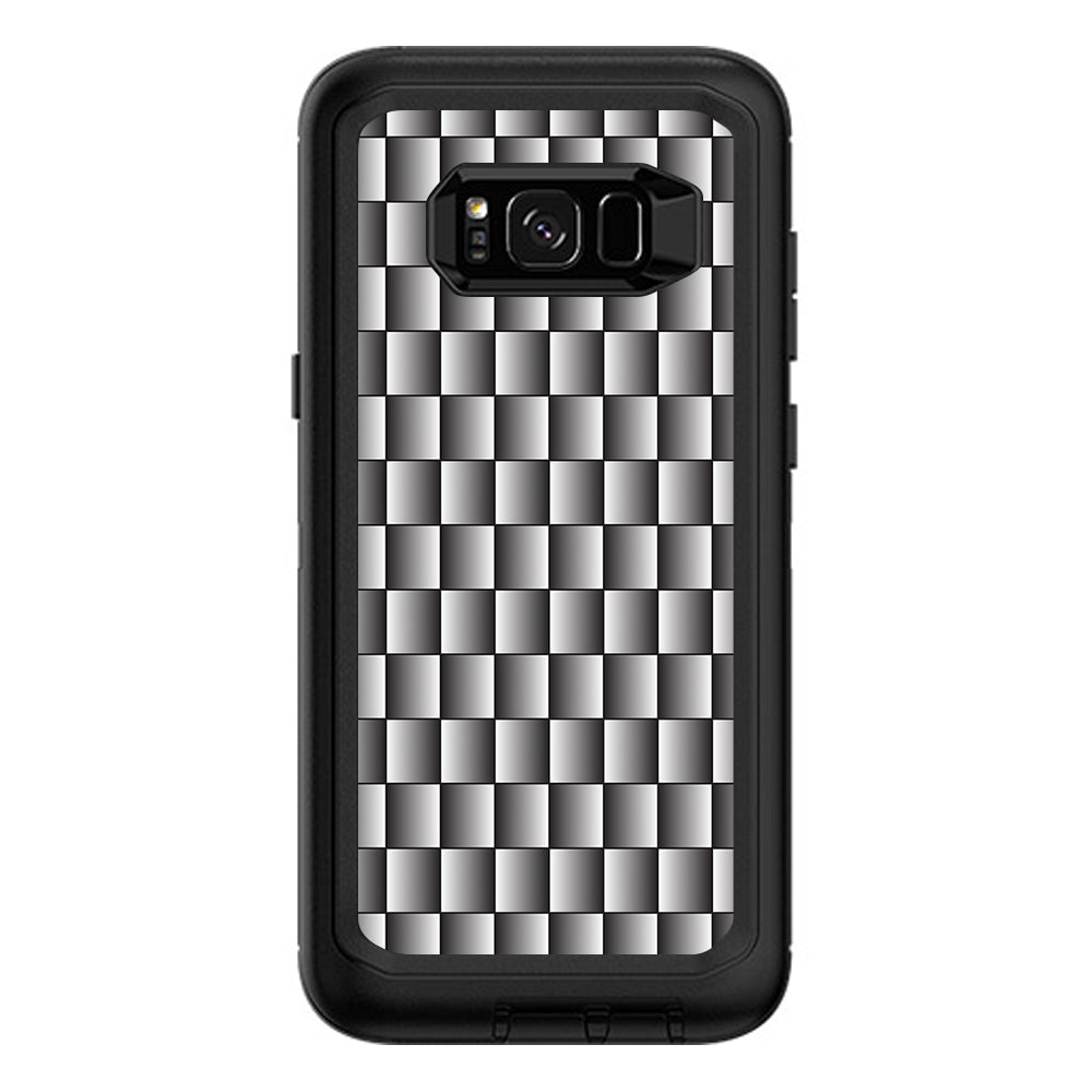  White Grey Carbon Fiber Look Otterbox Defender Samsung Galaxy S8 Plus Skin