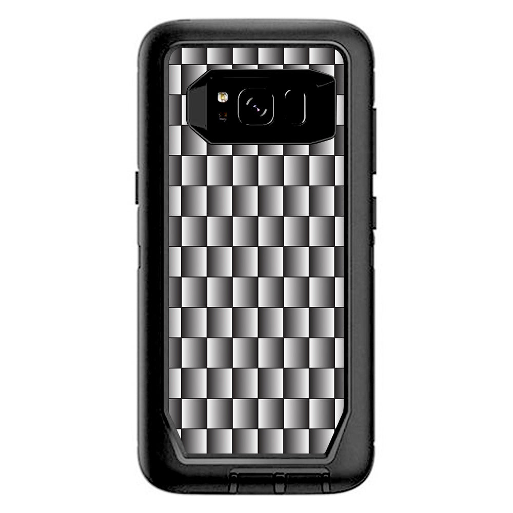  White Grey Carbon Fiber Look Otterbox Defender Samsung Galaxy S8 Skin