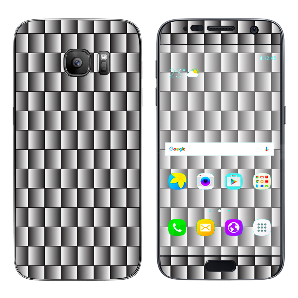 White Grey Carbon Fiber Look Samsung Galaxy S7 Skin
