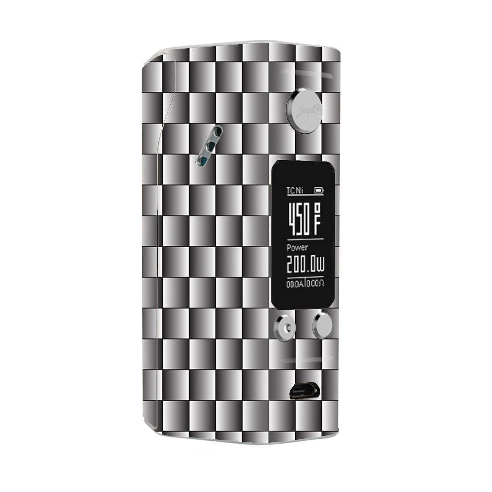  White Grey Carbon Fiber Look Wismec Reuleaux RX200S Skin