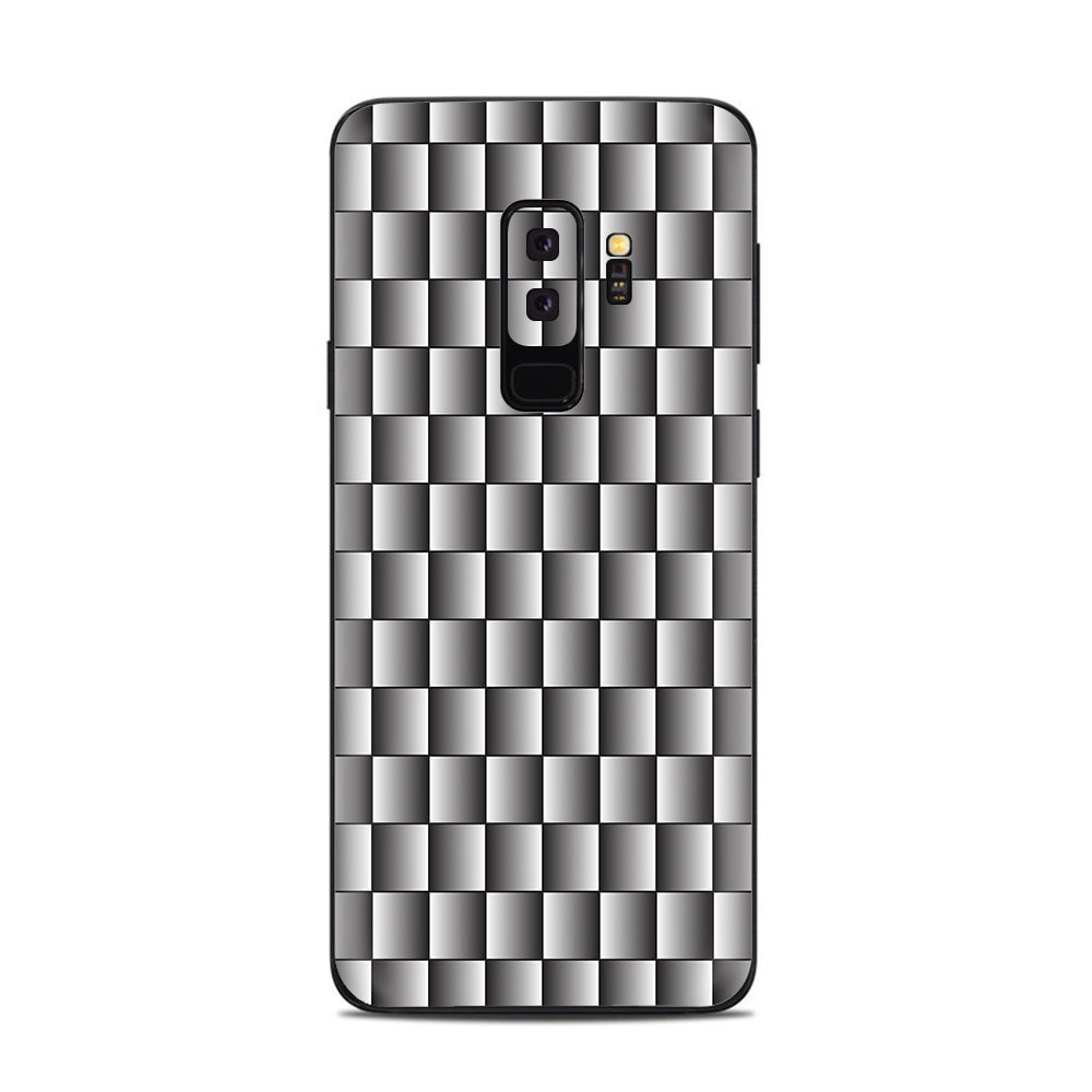  White Grey Carbon Fiber Look Samsung Galaxy S9 Plus Skin