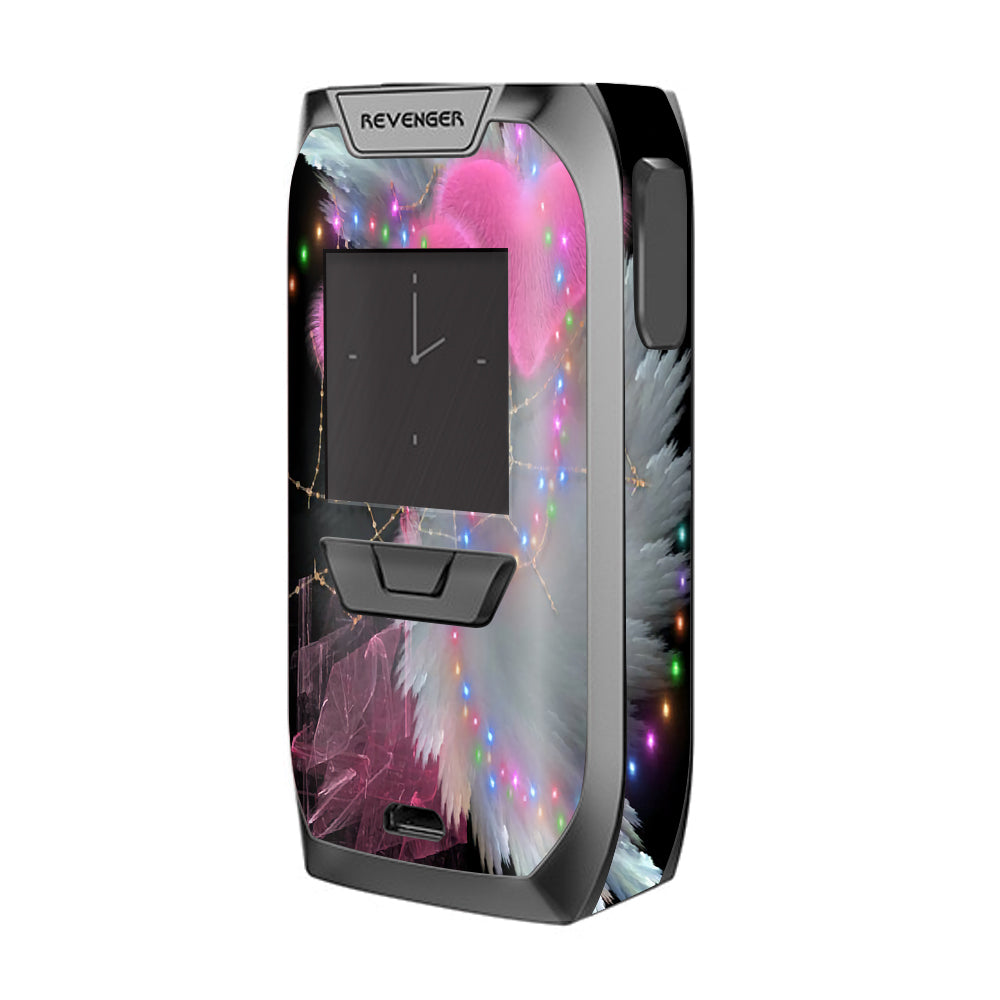  Mystic Pink Hearts Feathers Vaporesso Revenger Skin