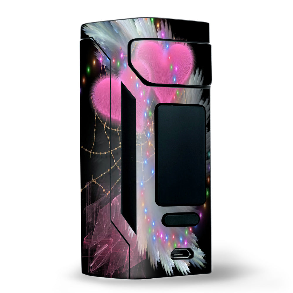 Mystic Pink Hearts Feathers Wismec RX2 20700 Skin