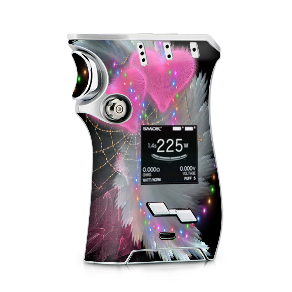  Mystic Pink Hearts Feathers Smok Mag kit Skin