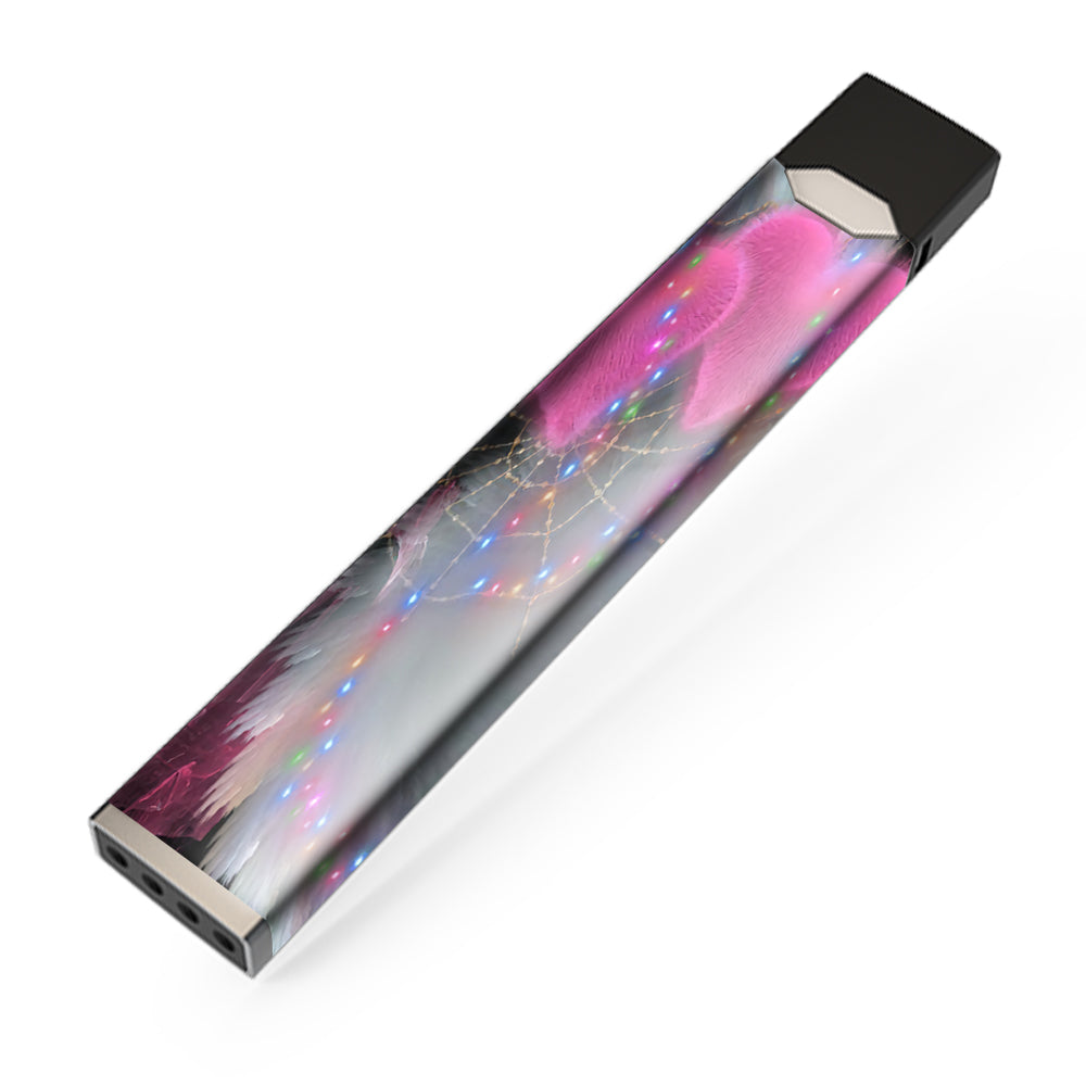  Mystic Pink Hearts Feathers JUUL Skin