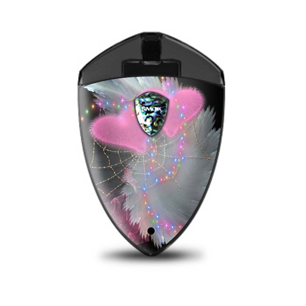  Mystic Pink Hearts Feathers Smok Rolo Badge Skin