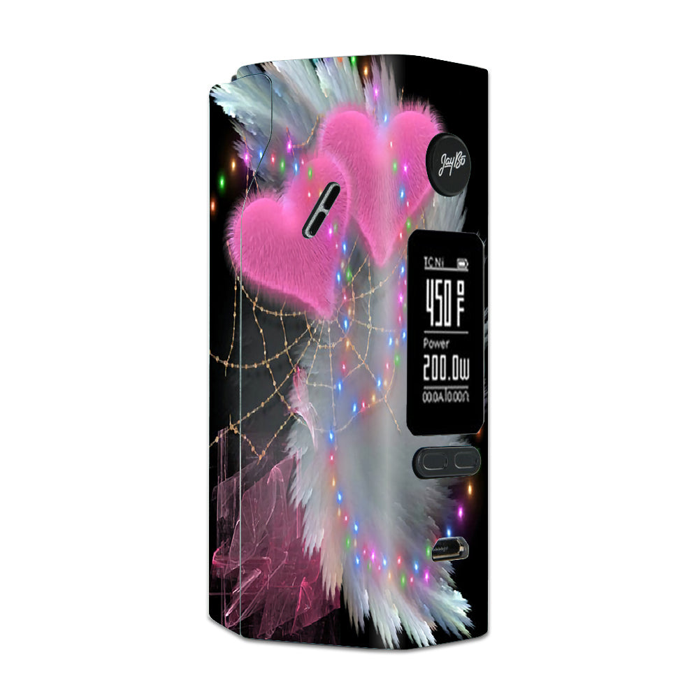  Mystic Pink Hearts Feathers Wismec Reuleaux RX 2/3 combo kit Skin