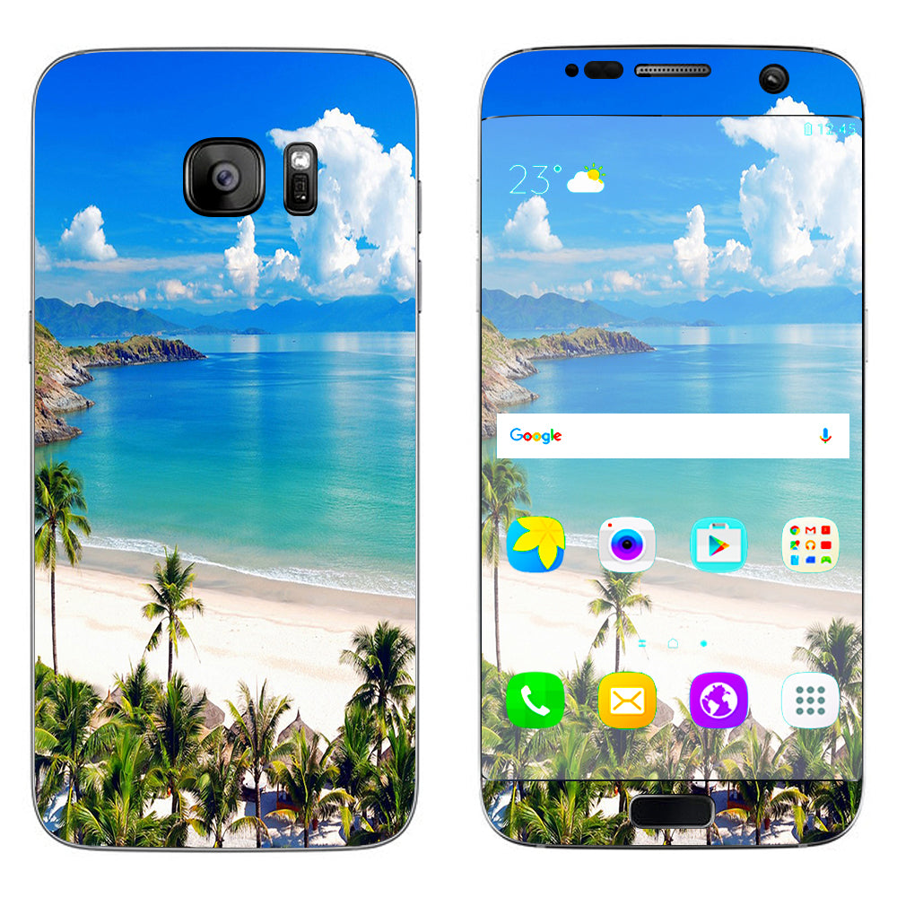  Tropical Paradise Palm Trees Samsung Galaxy S7 Edge Skin