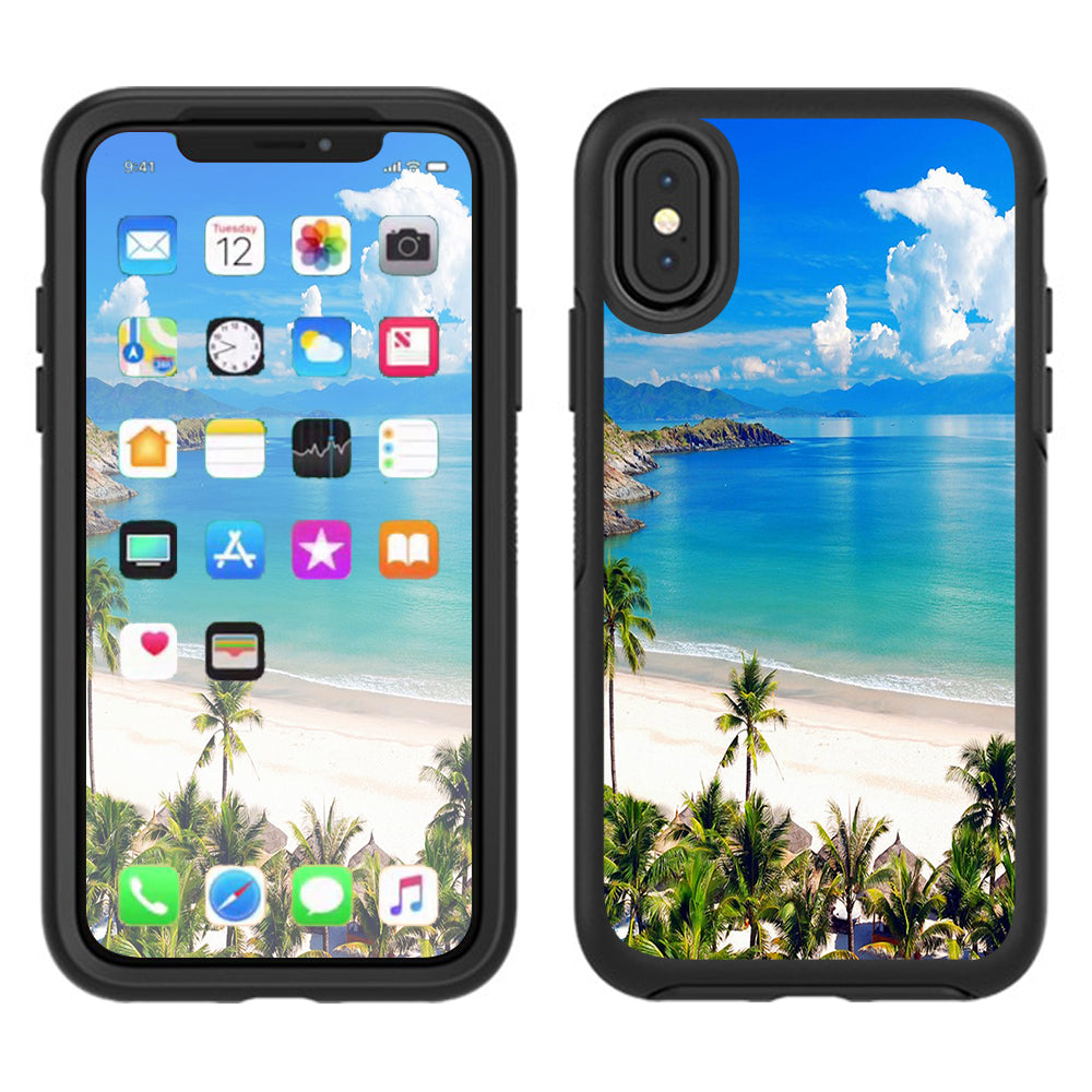  Tropical Paradise Palm Trees Otterbox Defender Apple iPhone X Skin