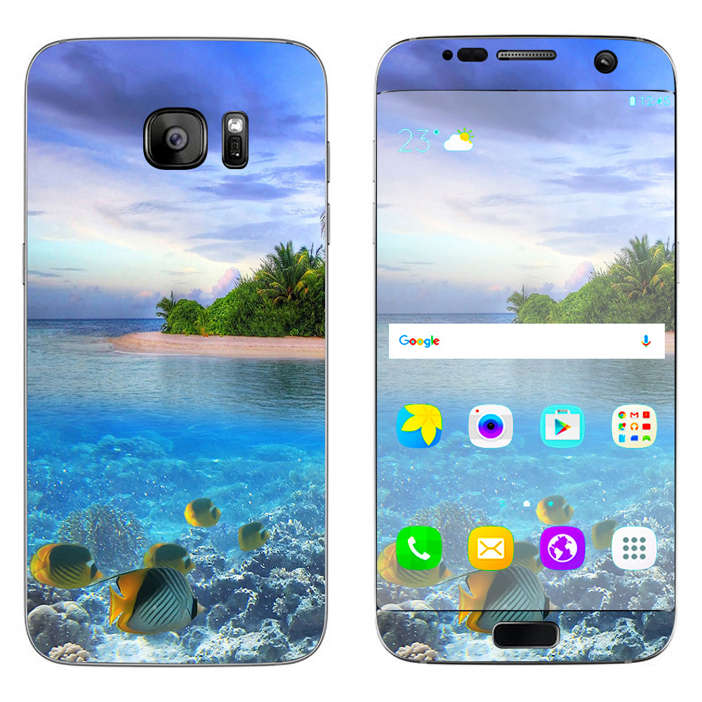  Underwater Snorkel Tropical Fish Island Samsung Galaxy S7 Edge Skin