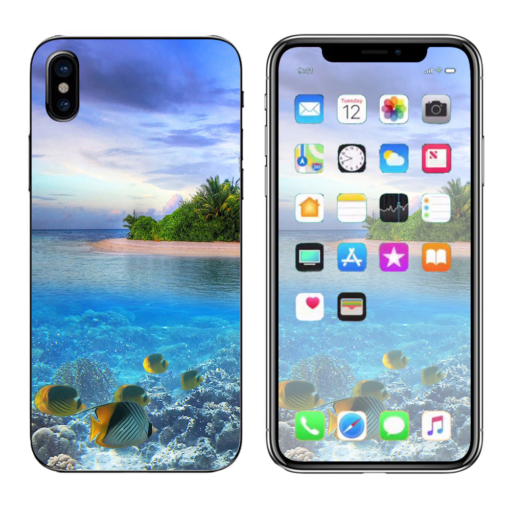  Underwater Snorkel Tropical Fish Island Apple iPhone X Skin
