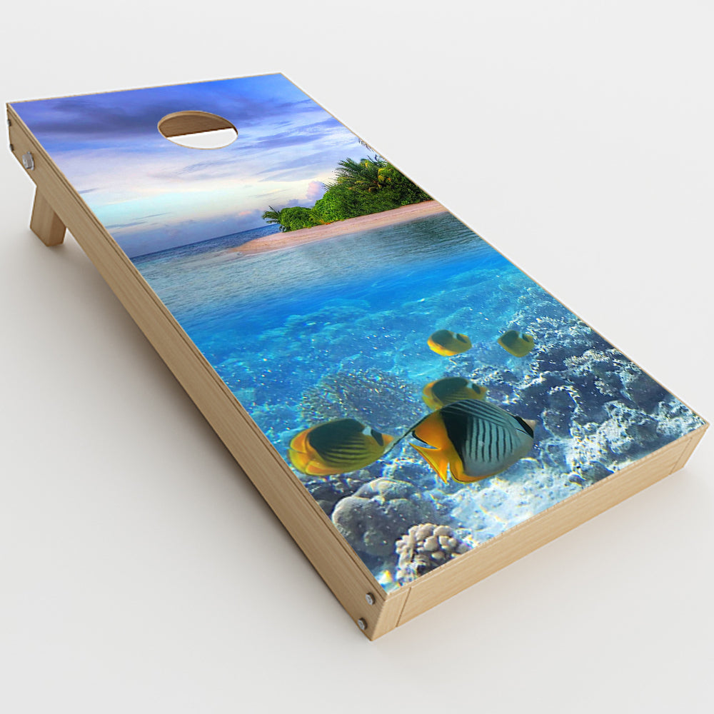  Underwater Snorkel Tropical Fish Island Cornhole Game Boards  Skin