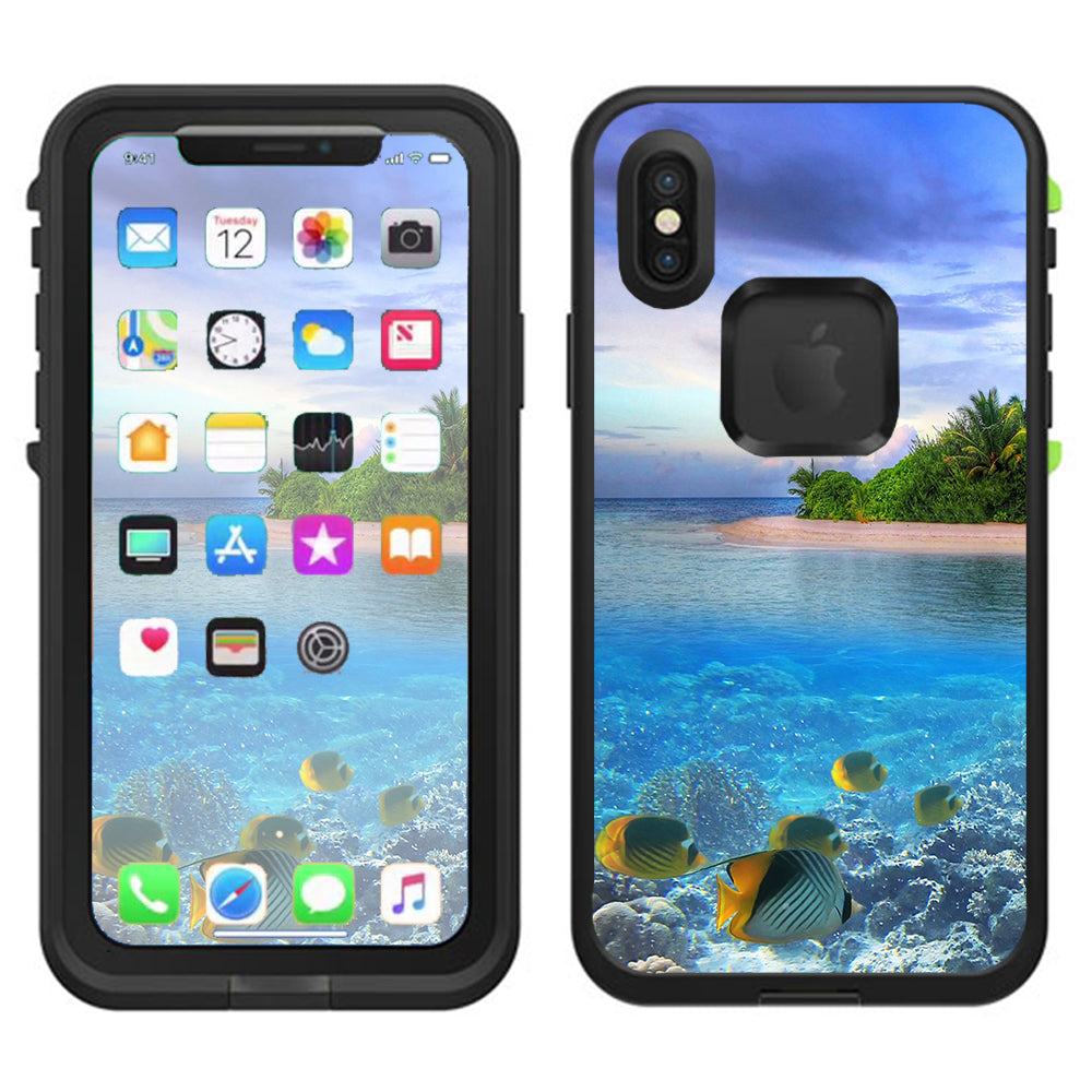  Underwater Snorkel Tropical Fish Island Lifeproof Fre Case iPhone X Skin