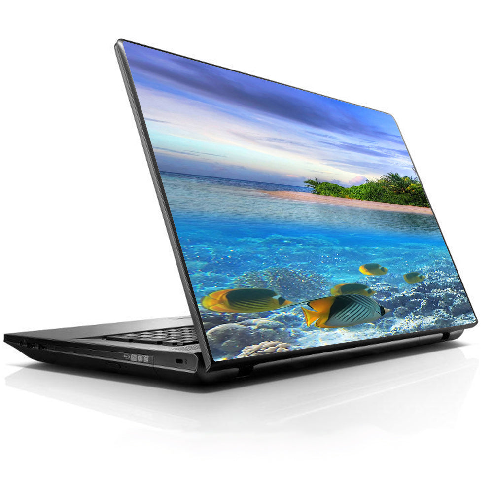  Underwater Snorkel Tropical Fish Island Universal 13 to 16 inch wide laptop Skin