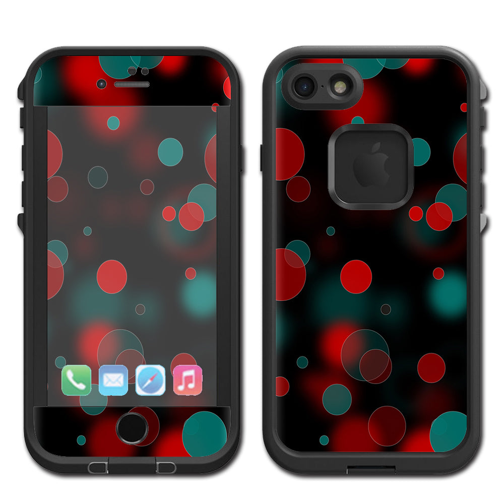  Red Blue Circles Dots Vision Lifeproof Fre iPhone 7 or iPhone 8 Skin