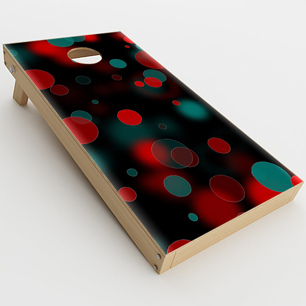  Red Blue Circles Dots Vision Cornhole Game Boards  Skin