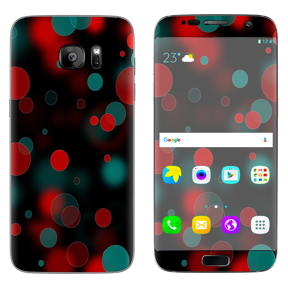  Red Blue Circles Dots Vision Samsung Galaxy S7 Edge Skin