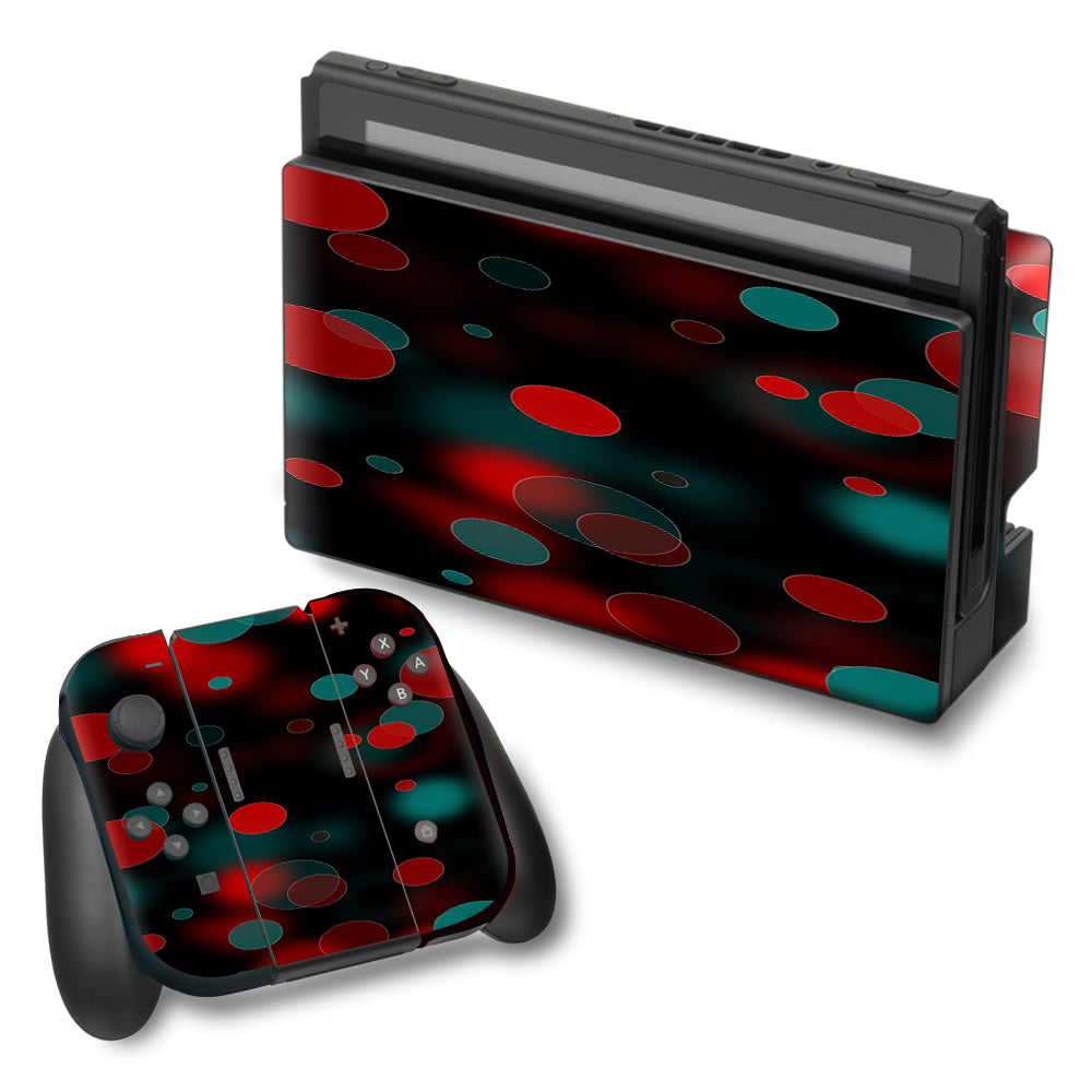  Red Blue Circles Dots Vision Nintendo Switch Skin