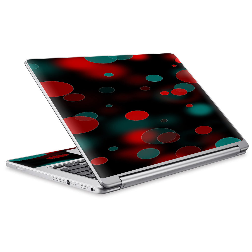  Red Blue Circles Dots Vision Acer Chromebook R13 Skin
