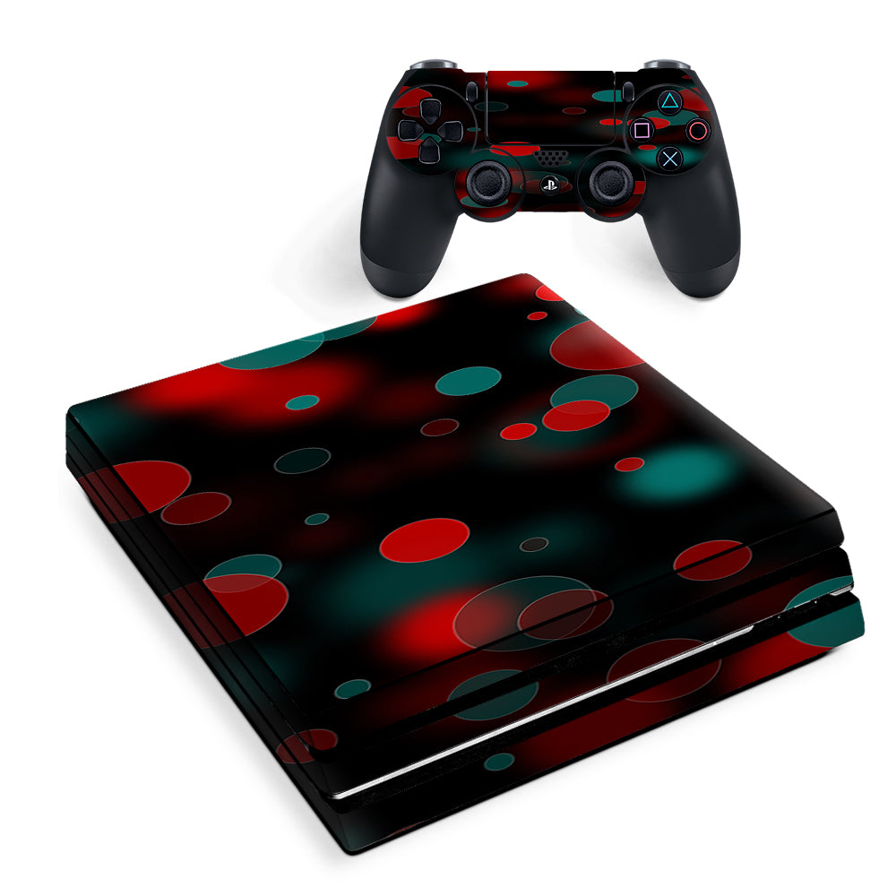 Red Blue Circles Dots Vision Sony PS4 Pro Skin