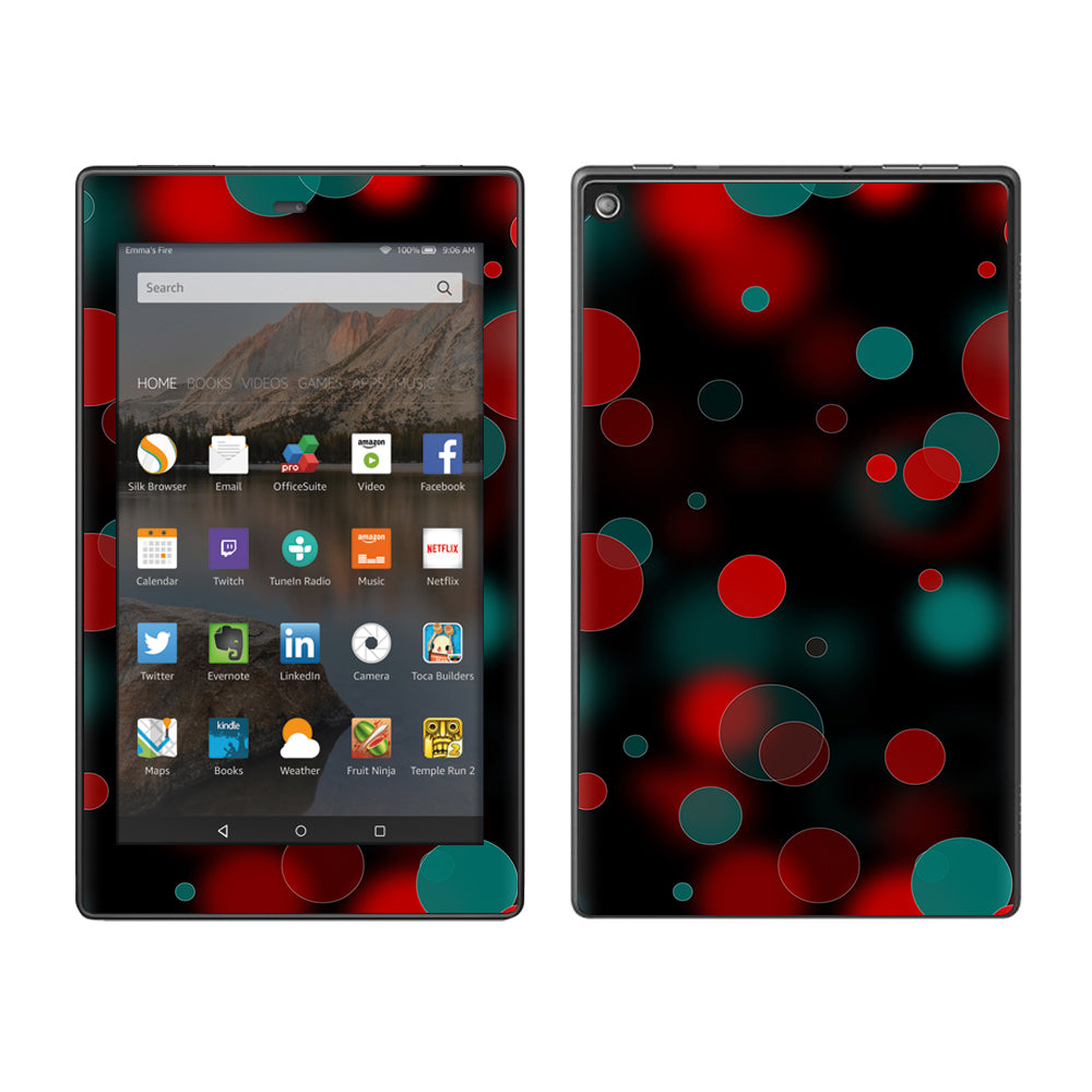  Red Blue Circles Dots Vision Amazon Fire HD 8 Skin