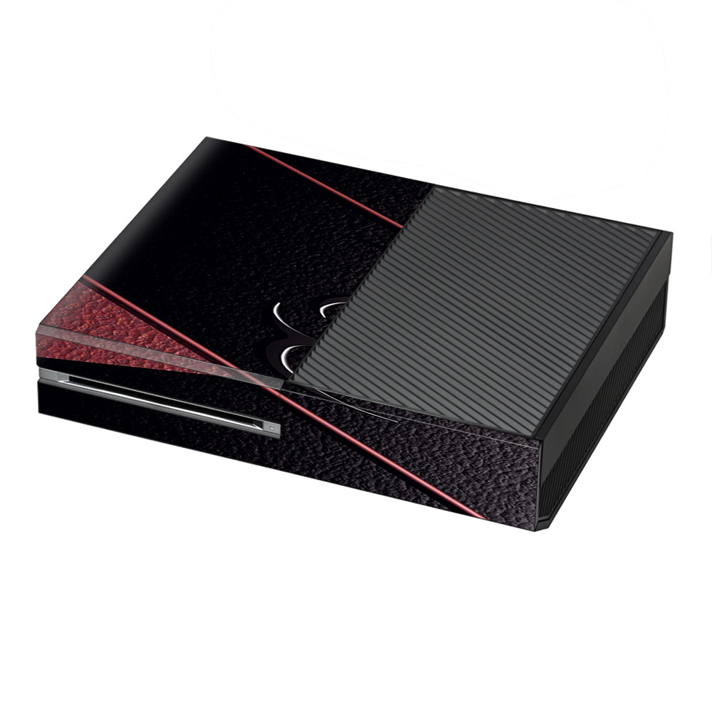  Black Red Leather Hindu Om Like Symbol Microsoft Xbox One Skin