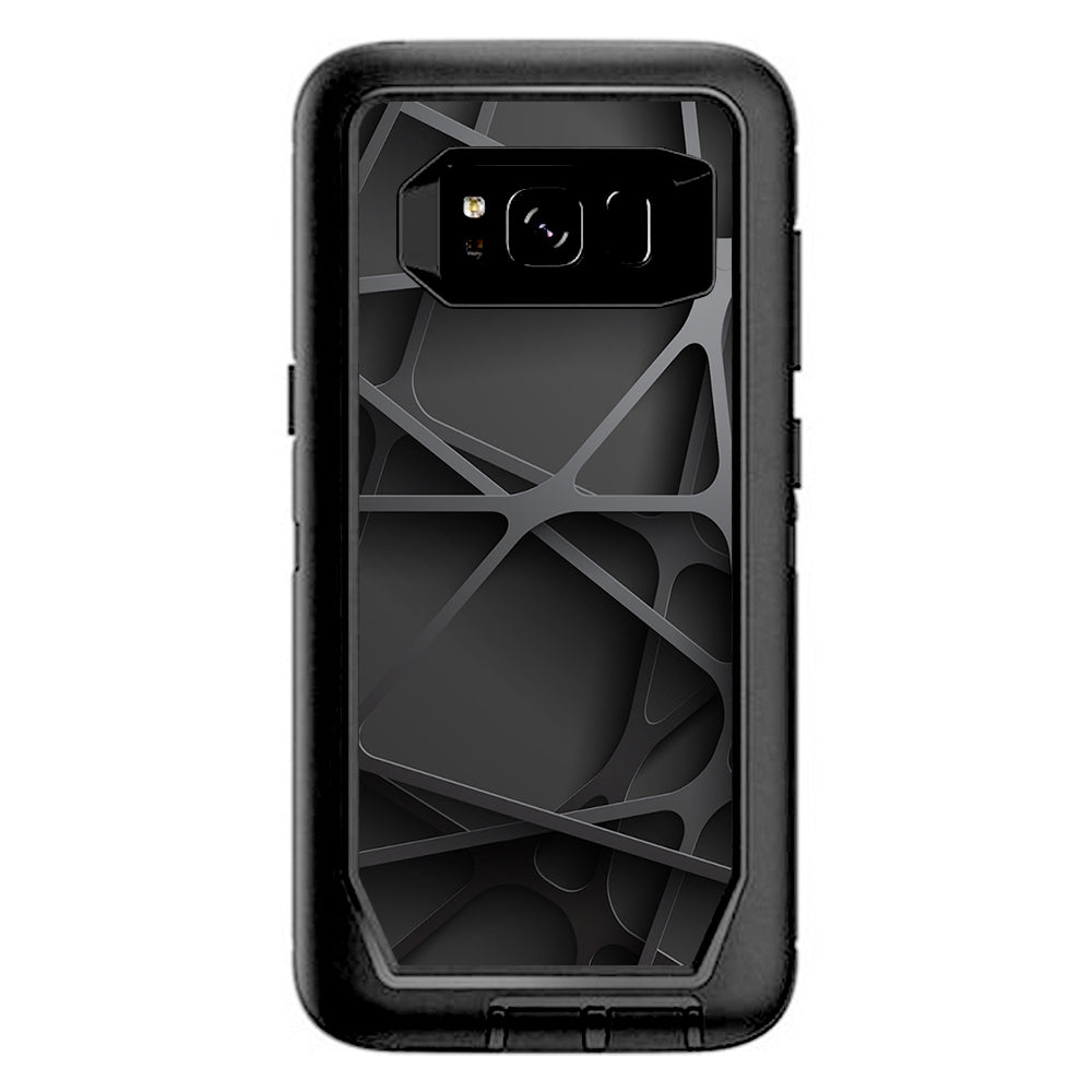  Black Metal Web Panels Otterbox Defender Samsung Galaxy S8 Skin