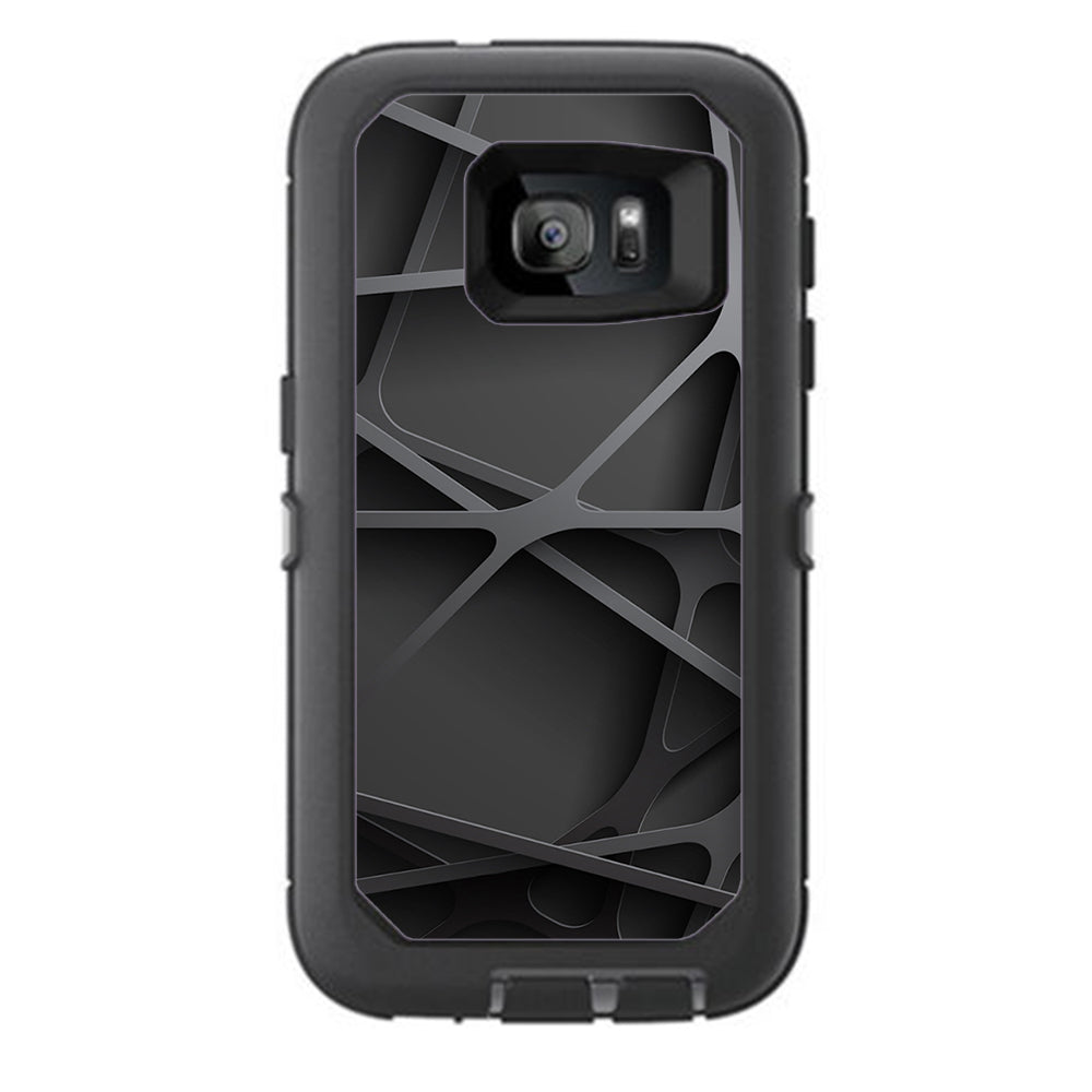  Black Metal Web Panels Otterbox Defender Samsung Galaxy S7 Skin