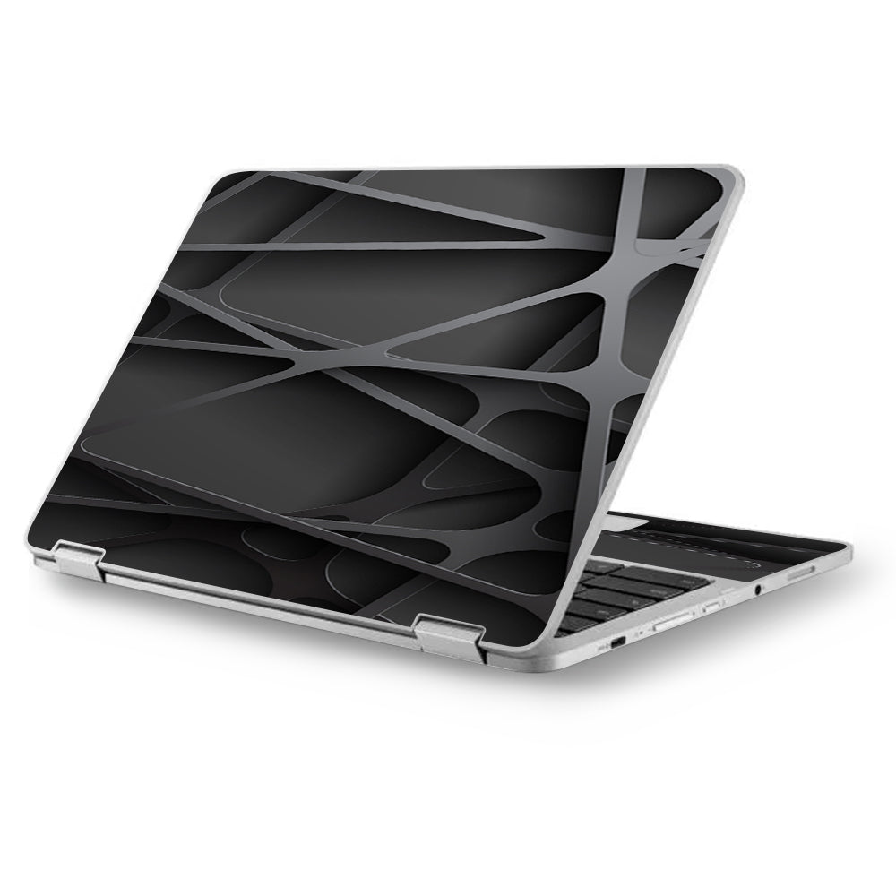  Black Metal Web Panels Asus Chromebook Flip 12.5" Skin