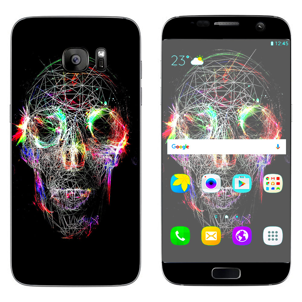  Skull Wild Line Electric Samsung Galaxy S7 Edge Skin