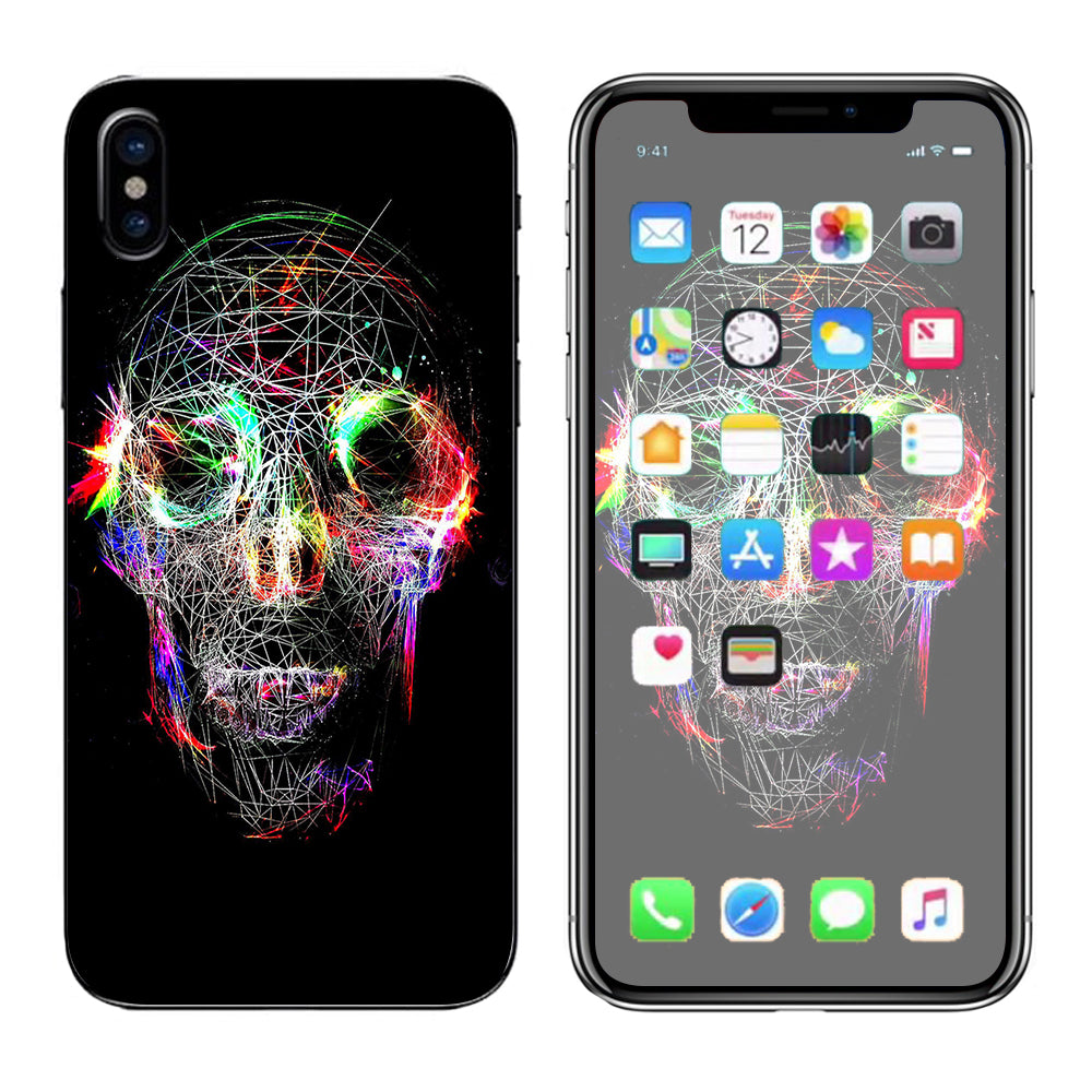  Skull Wild Line Electric Apple iPhone X Skin