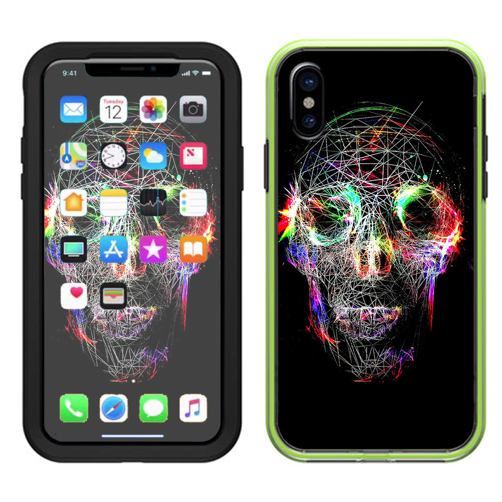  Skull Wild Line Electric Lifeproof Slam Case iPhone X Skin