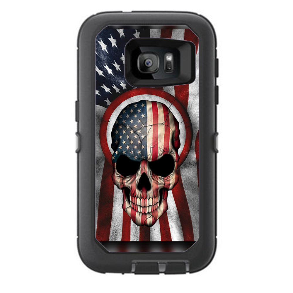  America Skull Military Usa Murica Otterbox Defender Samsung Galaxy S7 Skin