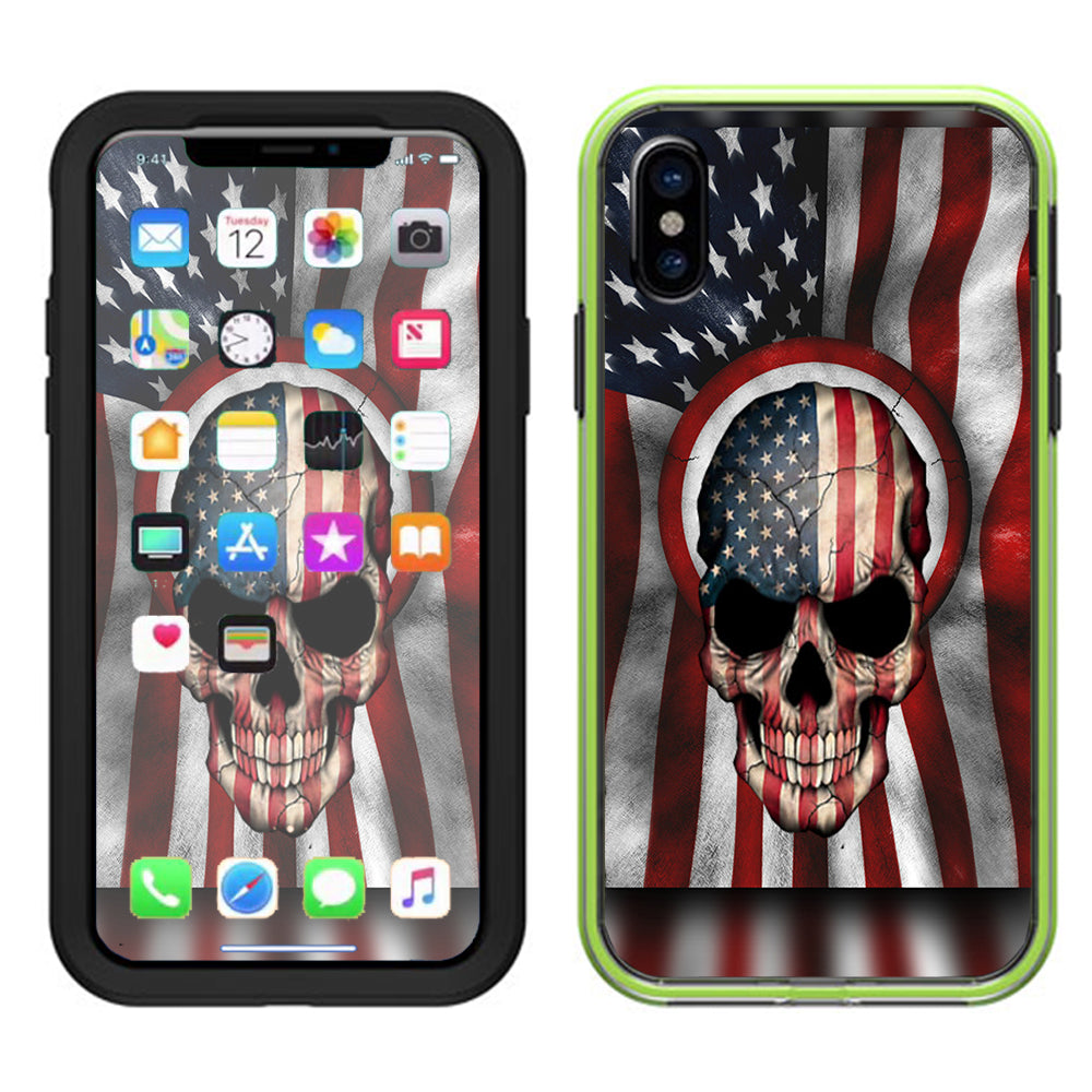  America Skull Military Usa Murica Lifeproof Slam Case iPhone X Skin