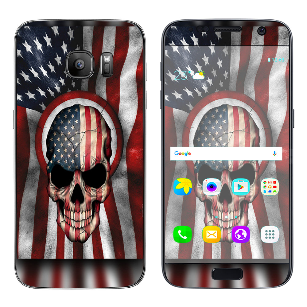  America Skull Military Usa Murica Samsung Galaxy S7 Skin