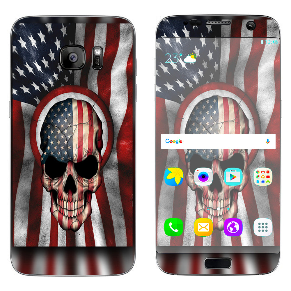  America Skull Military Usa Murica Samsung Galaxy S7 Edge Skin